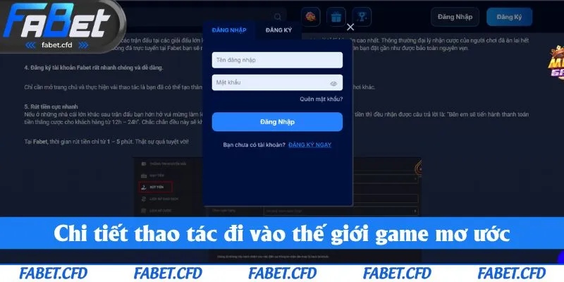 Chi tiết thao tác đi vào thế giới game mơ ước